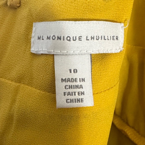 Monique Lhuillier ML Floral Yellow Maxi Dress - 10 - Picture 2 of 6